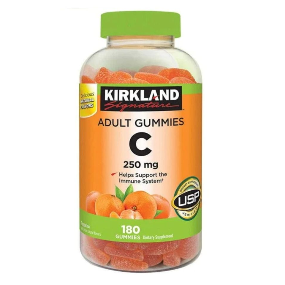 Kẹo Bổ Sung Vitamin C 250mg Adults Gummies Kirkland 180 Viên Mỹ - Hỗ Trợ Miễn Dịch, Không Chứa Gluten, Hương Vị Tự Nhiên