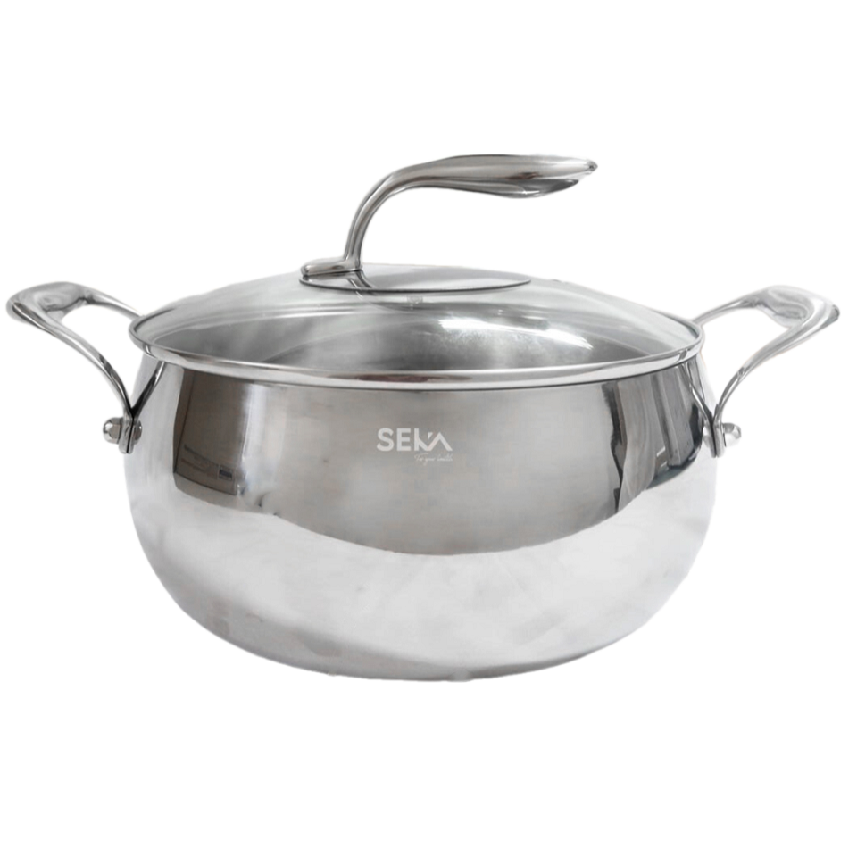 Nồi inox Seka SK6080 đáy 5 lớp 4L - Dùng cho mọi loại bếp, nấu ăn nhanh và đều nhiệt, thiết kế quả táo dễ thương