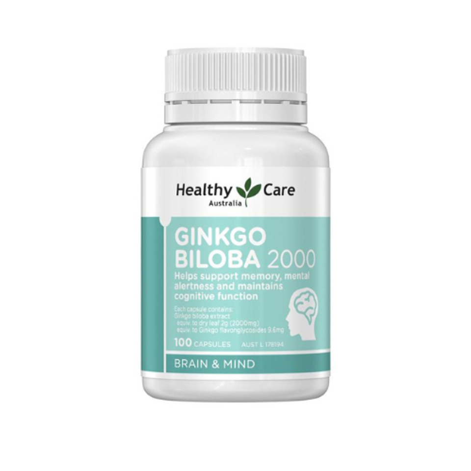 Viên uống bổ não Ginkgo Biloba 2000mg Healthy Care - Tăng cường trí nhớ, hỗ trợ chức năng não - Hộp 100 viên nhập khẩu Úc