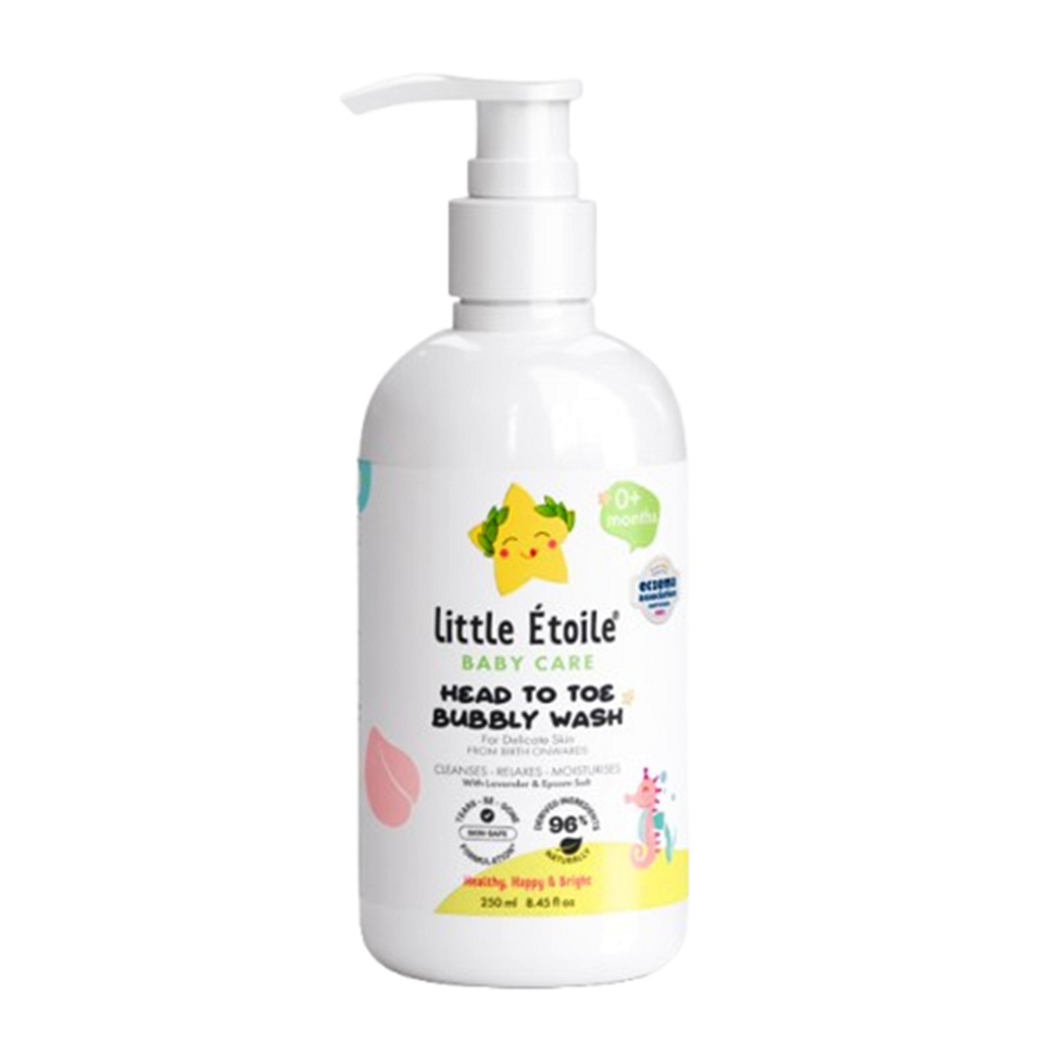 Sữa Tắm Gội Tạo Bọt Little Étoile Head To Toe Bubbly Wash 250ml Cho Bé Sơ Sinh - An Toàn, Dịu Nhẹ, Chăm Sóc Da và Tóc Mềm Mượt