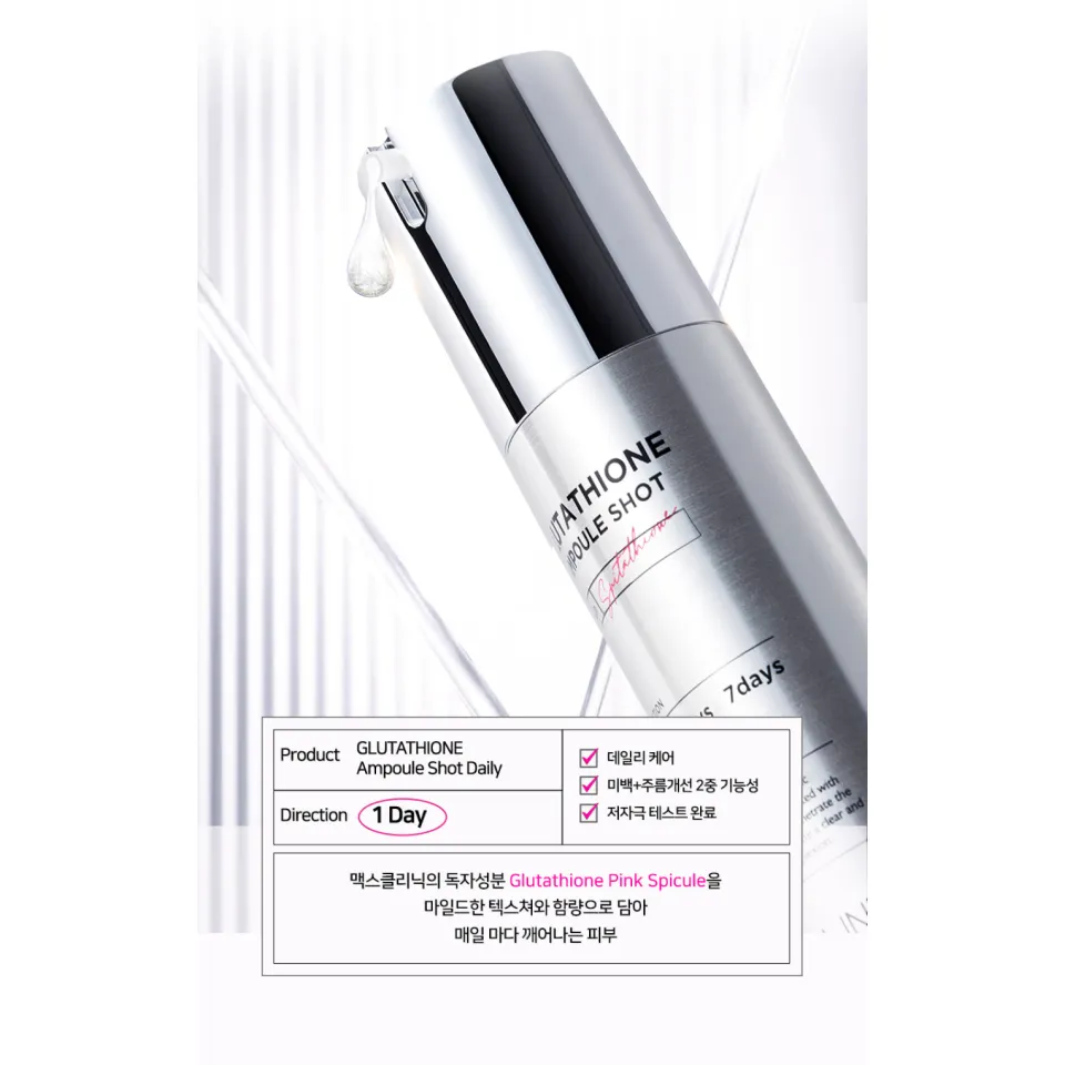 Tinh chất hỗ trợ trẻ hóa da Maxclinic Glutathione Ampoule Shot 1day |  Chiaki.vn