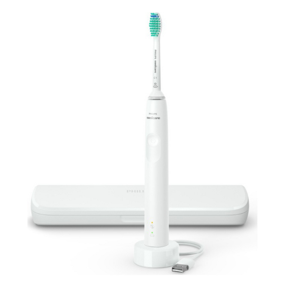 Bàn chải đánh răng điện Philips Sonicare 3100 HX3673 - Công nghệ sóng âm, bảo vệ nướu, phù hợp với răng nhạy cảm, màu hồng, trắng, đen