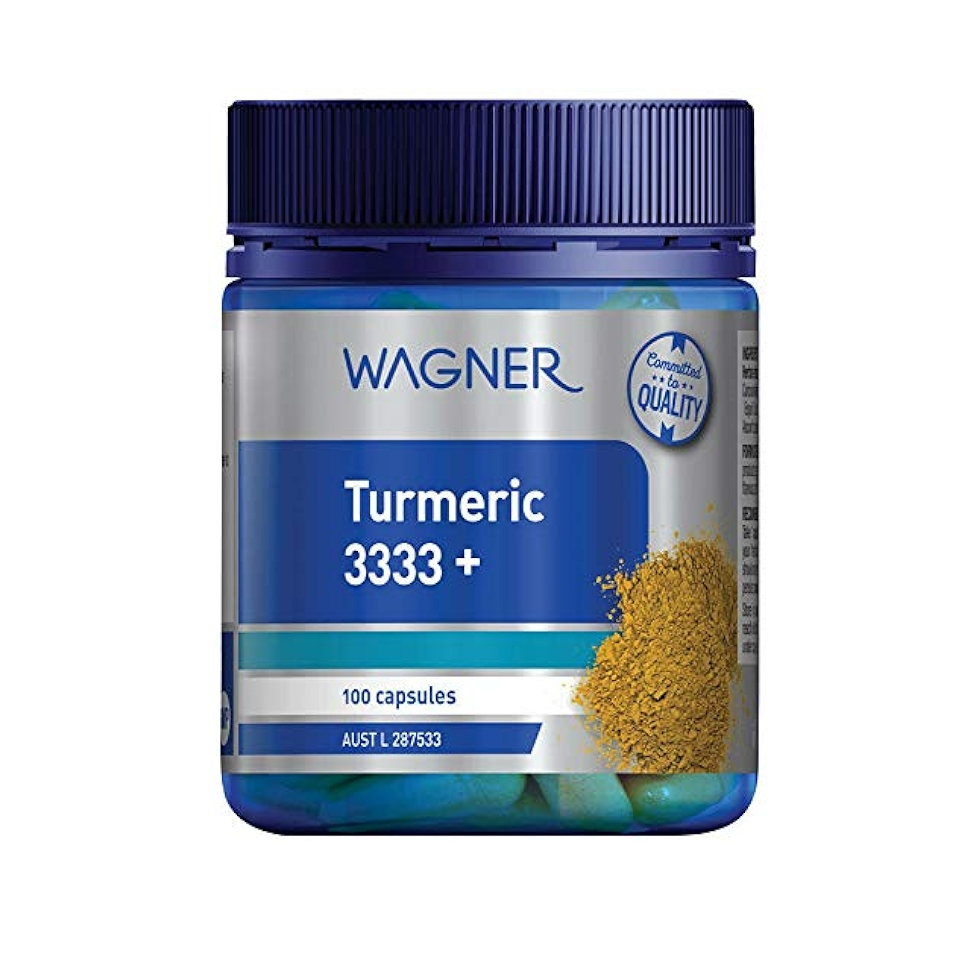 Viên uống nghệ Turmeric 3333+ Wagner - Hỗ trợ giảm đau xương khớp và viêm, chứa Vitamin C - Lọ 100 viên Bổ trợ xương khớp