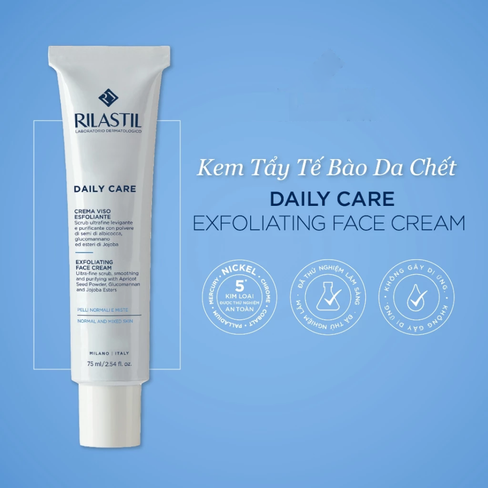 Kem Tẩy Da Chết Rilastil Daily Care 75ml - Giúp Làm Sạch Sâu, Làn Da Tươi Sáng, Phù Hợp Với Mọi Loại Da