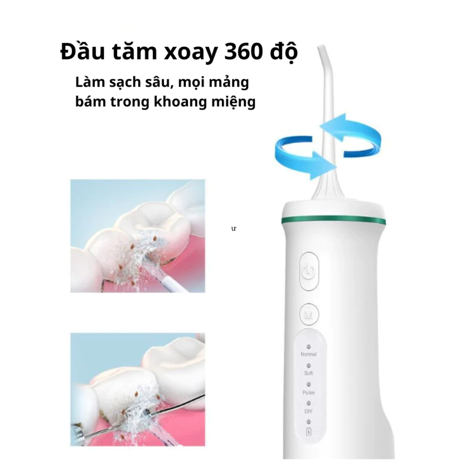 Máy Tăm Nước Cầm Tay SeaSy SS86 - Thiết Bị Làm Sạch Răng Miệng Với 4 Đầu Vòi, Công Nghệ Sóng Âm, Dễ Dàng Sử Dụng, Chống Nước IPX7
