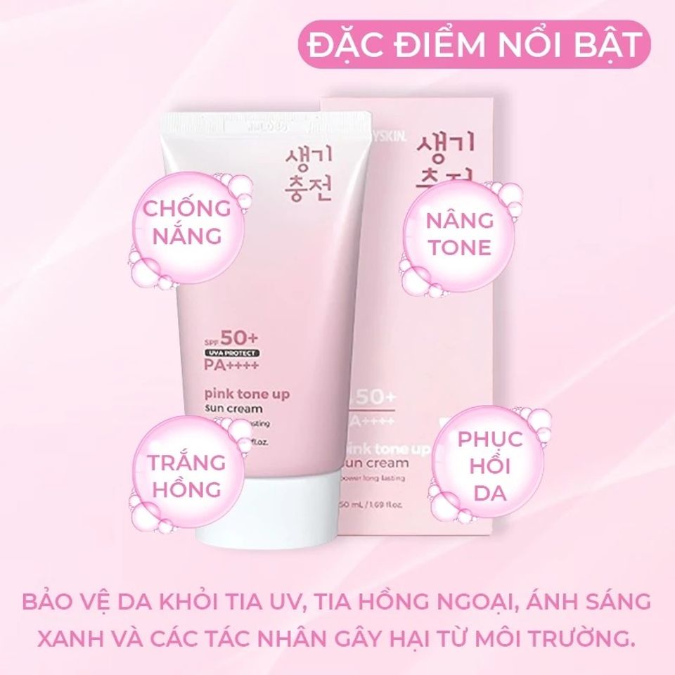 Kem Chống Nắng Nâng Tone Pretty Skin Pink Tone Up Sun Cream SPF 50+/PA++++ - Chống Nắng và Làm Sáng Da Tự Nhiên, Phù Hợp Với Da Nhạy Cảm