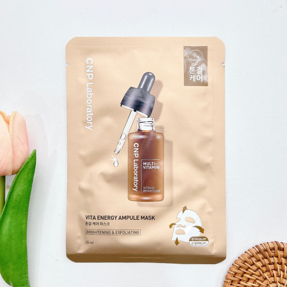 Mặt Nạ Dưỡng Trắng Da CNP Laboratory Vita Energy Ampule Mask - Hộp 10 Miếng Đem Lại Làn Da Tươi Sáng, Đầy Năng Lượng