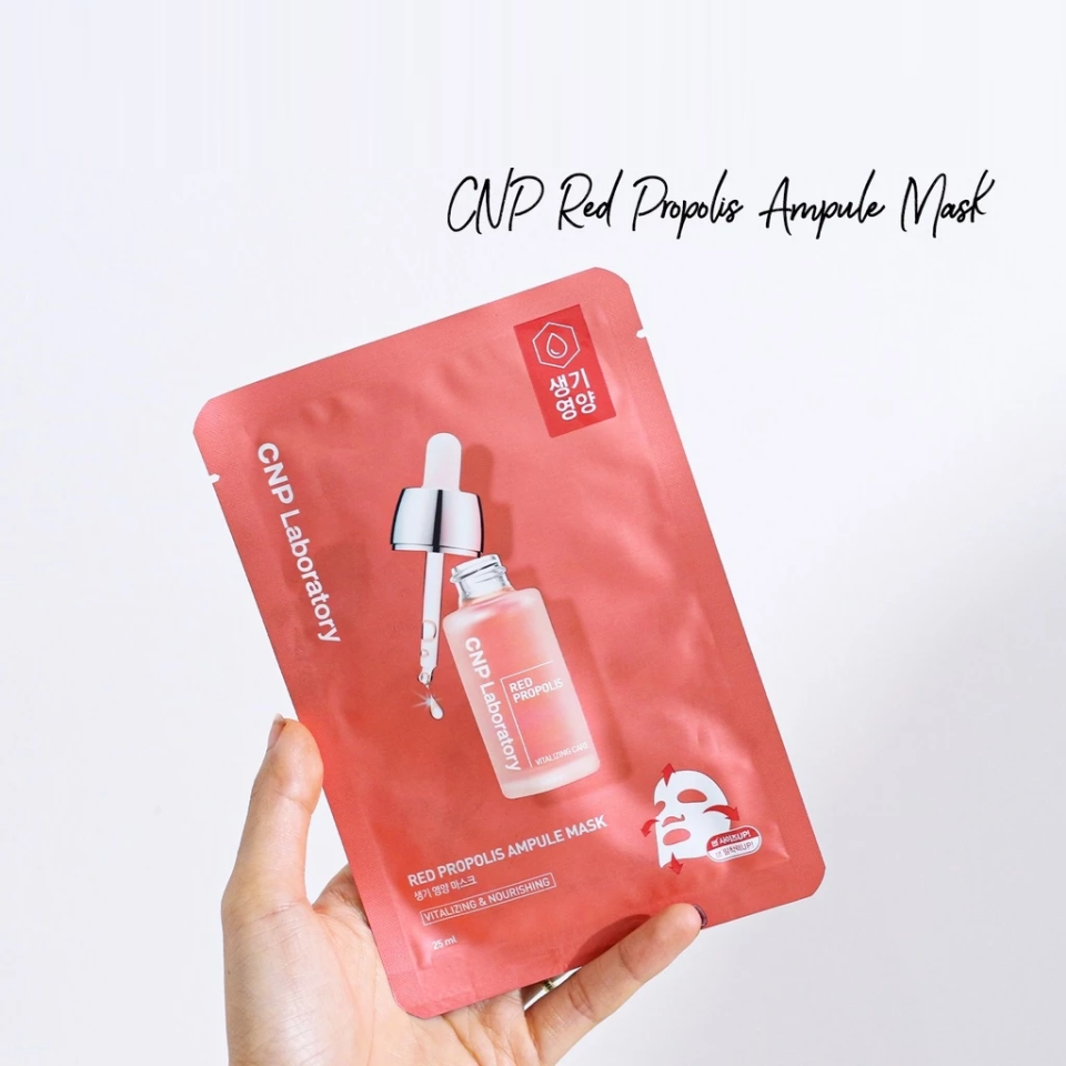 Mặt Nạ CNP Laboratory Red Propolis Ampule - Hỗ Trợ Trẻ Hóa Da, Cấp Ẩm, Kích Thích Đàn Hồi, Hộp 10 Miếng 25ml