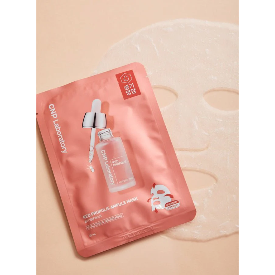 Mặt Nạ CNP Laboratory Red Propolis Ampule - Hỗ Trợ Trẻ Hóa Da, Cấp Ẩm, Kích Thích Đàn Hồi, Hộp 10 Miếng 25ml