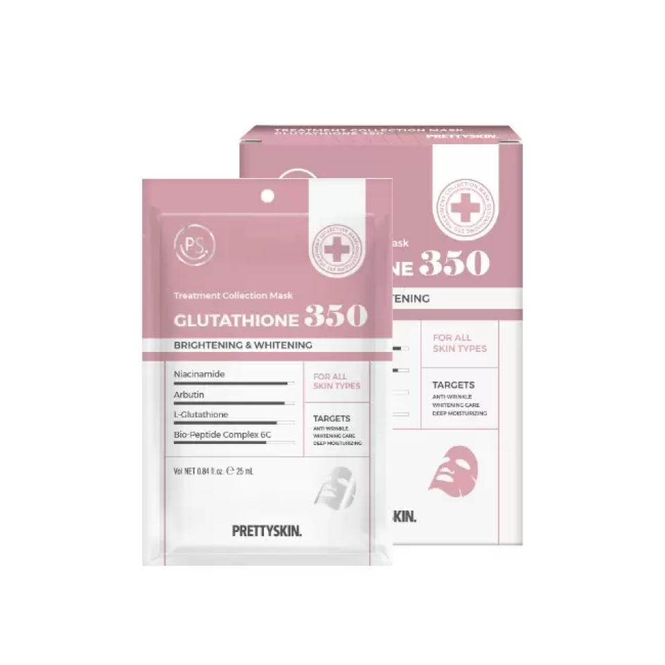 Mặt nạ Pretty Skin Glutathione 350 - Dưỡng trắng, làm đều màu da, cấp ẩm, chống lão hóa, phù hợp mọi loại da