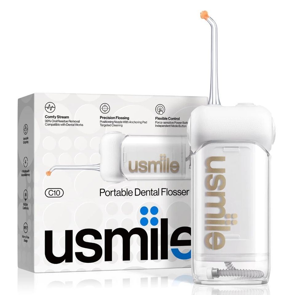 Máy Tăm Nước Sóng Siêu Âm Usmile C10 - Thiết Bị Chăm Sóc Răng Miệng Độc Đáo, Pin Sạc Tiện Lợi, 4 Chế Độ Làm Sạch Linh Hoạt