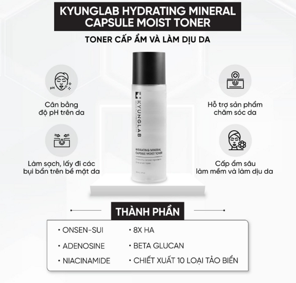 Toner Cấp Ẩm KyungLab - Hydrating Mineral Capsule Moist, Giúp Làm Dịu Da, Dưỡng Ẩm, Cho Da Khỏe Mạnh, 150ml