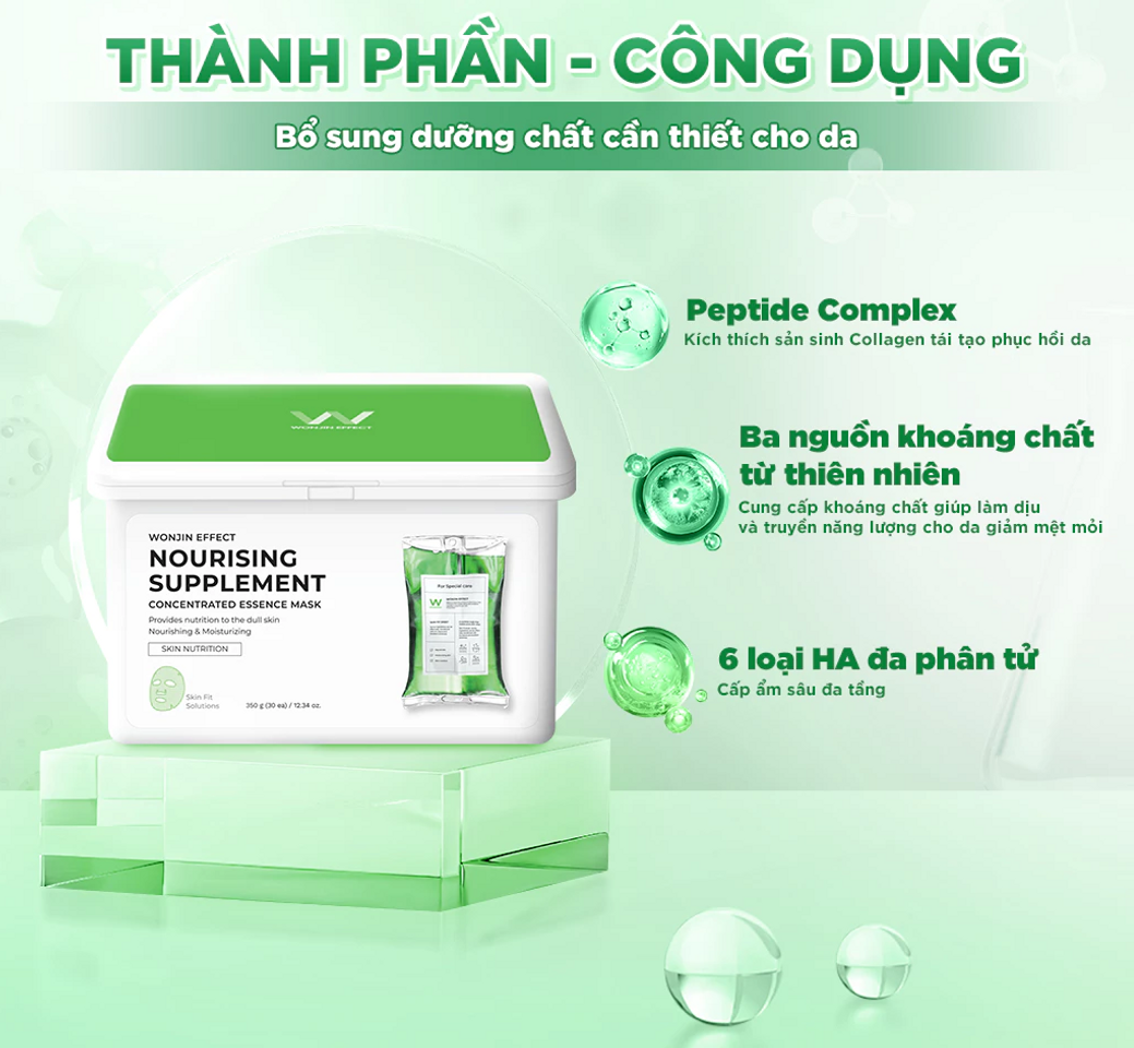 Mặt Nạ Wonjin Effect Nourising Supplement - Hỗ Trợ Phục Hồi Da Khô Yếu - Dưỡng Ẩm Sâu, Tái Tạo Và Làm Sáng Da