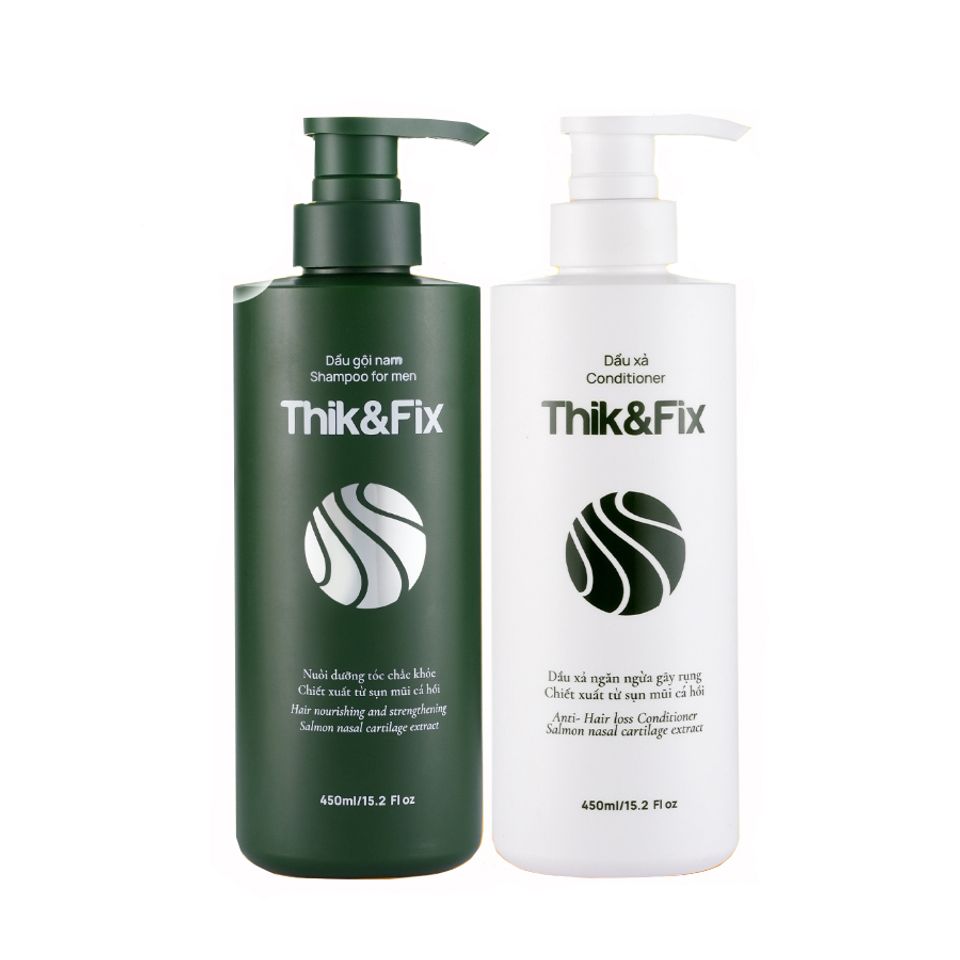 Bộ Dầu Gội Xả Thik&Fix Dành Cho Nam - Hỗ Trợ Mọc Tóc, Giảm Rụng, Dưỡng Chất Chắc Khỏe 450ml