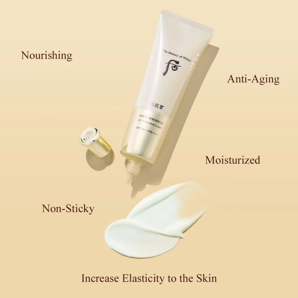 Kem Chống Nắng The Whoo Gong Jin Hyang SPF50+ - Kem Dưỡng Da Chống Nhăn, Bảo Vệ UV, Phù Hợp Mọi Loại Da
