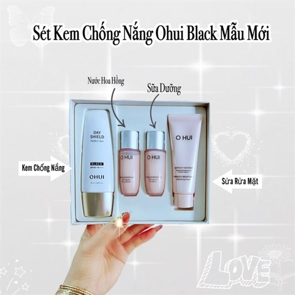 Set Chống Nắng Ohui - Bộ Sản Phẩm Chăm Sóc Da Bao Gồm Kem Chống Nắng, Sữa Rửa Mặt, Kem Dưỡng, Nước Hoa Hồng Dưỡng Ẩm, Bảo Vệ Da khỏi Tia UV