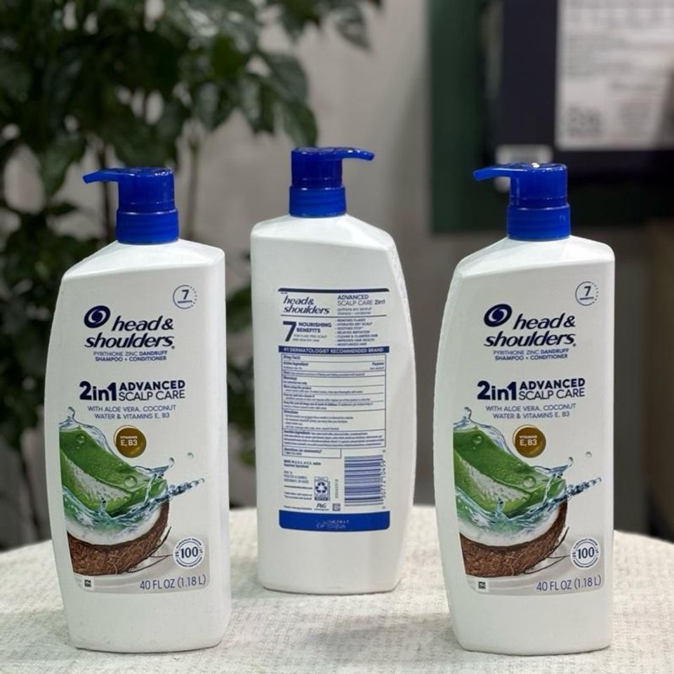 Dầu Gội 2in1 Head & Shoulders Mùi Dừa & Aloe Vera 1.18ml - Dưỡng Tóc Sạch, Khỏe Và Mượt Mà, Hàng Mỹ Chính Hãng