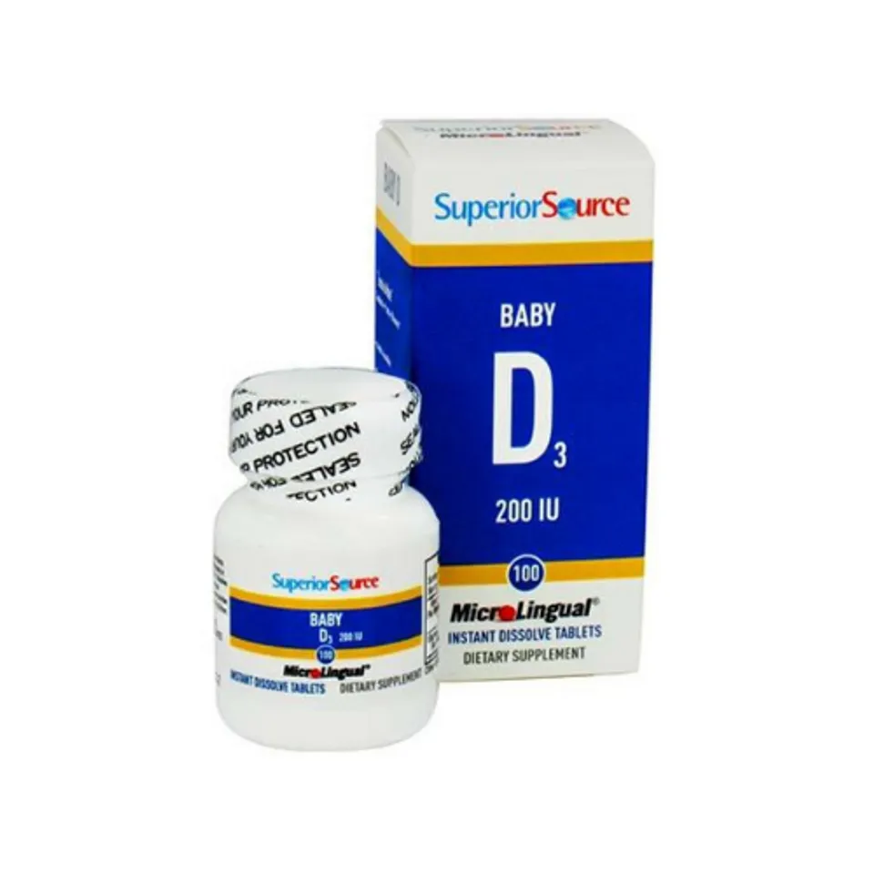Vitamin D3 viên Nano BABY D3 200IU cho trẻ sơ sinh hộp 100 viên MỸ