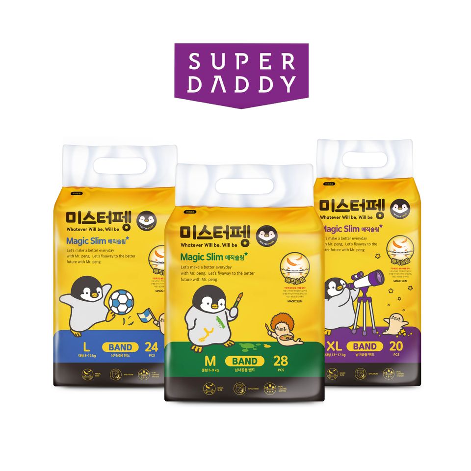 Bỉm tã dán Super Daddy Magic Slim Hàn Quốc Full Size, M28
