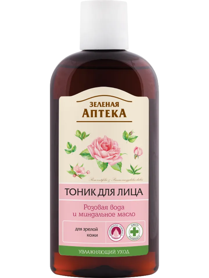 Nước hoa hồng Zelenaya Apteka hoa hồng và dầu hạnh nhân 200ml