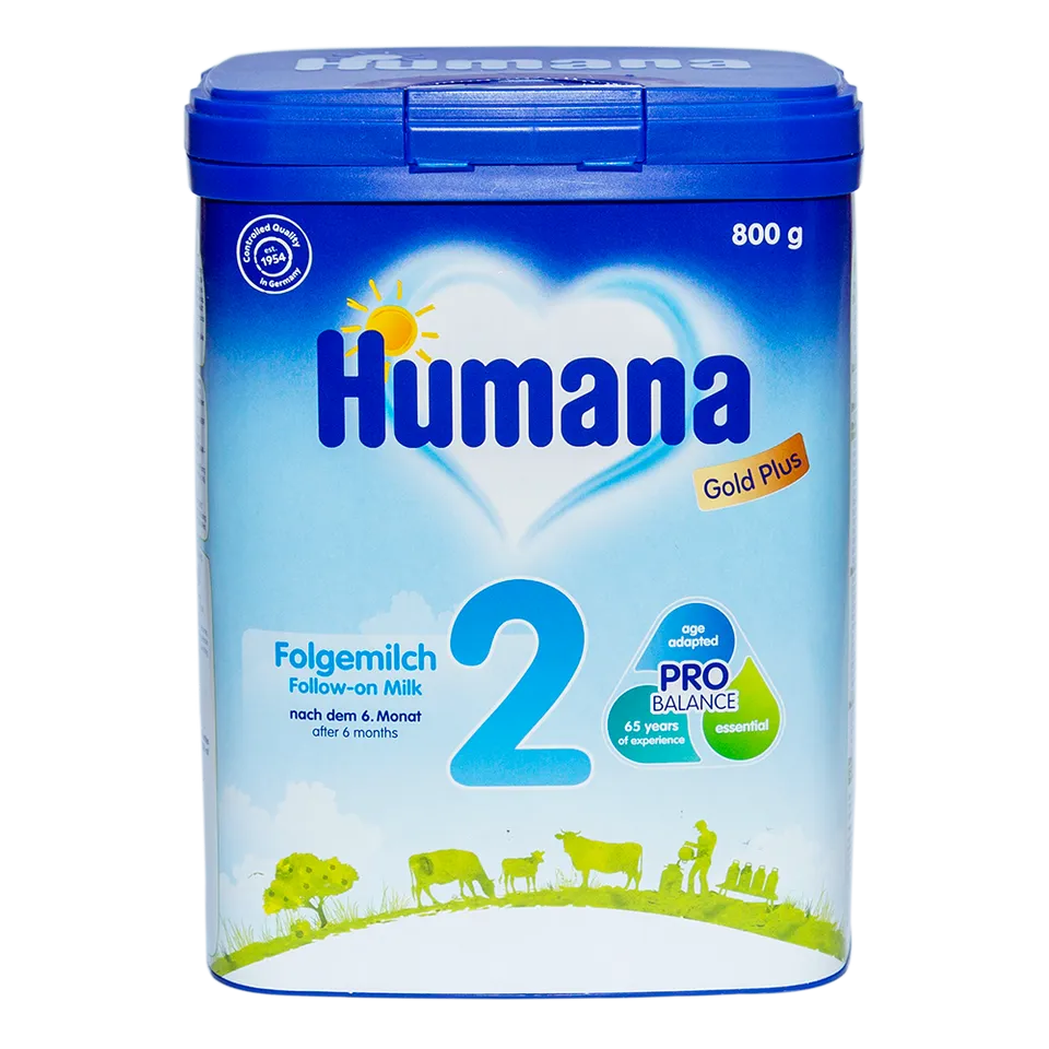 Sữa Humana Gold Plus 2 800g - Dành Cho Bé 6-24 tháng tuổi