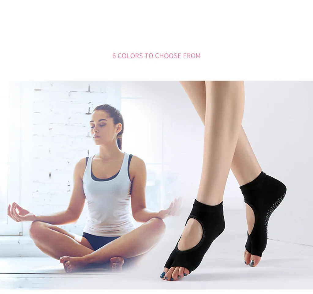 Combo 3 đôi tất tập yoga cắt ngón chống trơn trượt