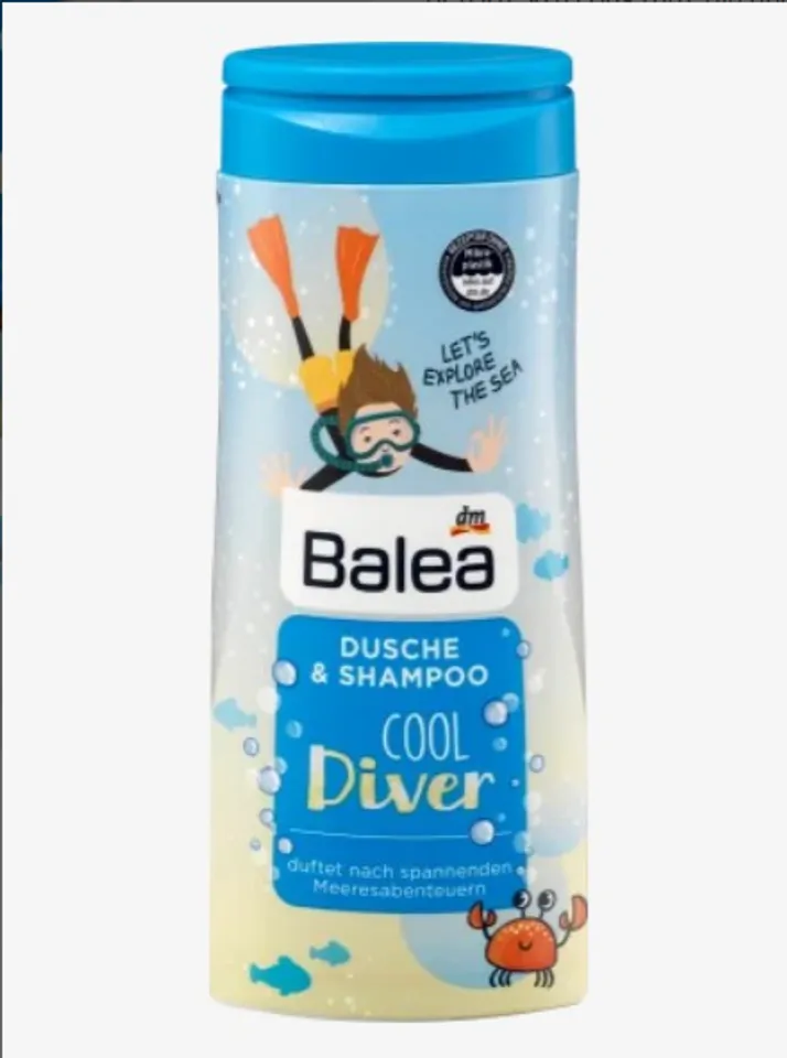 Sữa tắm gội Balea Dusche & Shampoo Cool Diver bé trai