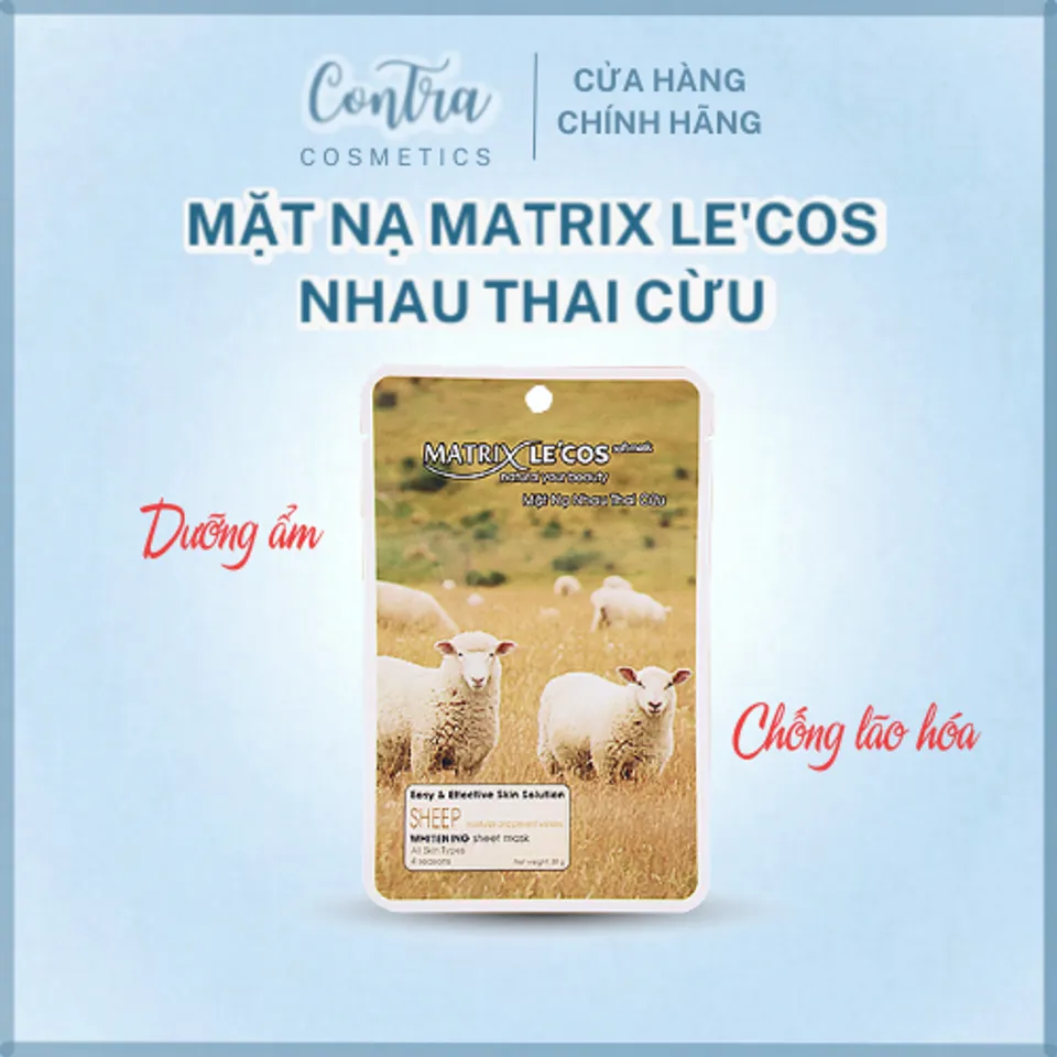 Mặt nạ dưỡng da Matrix Lecos Nhau thai cừu 30g x 20 gói