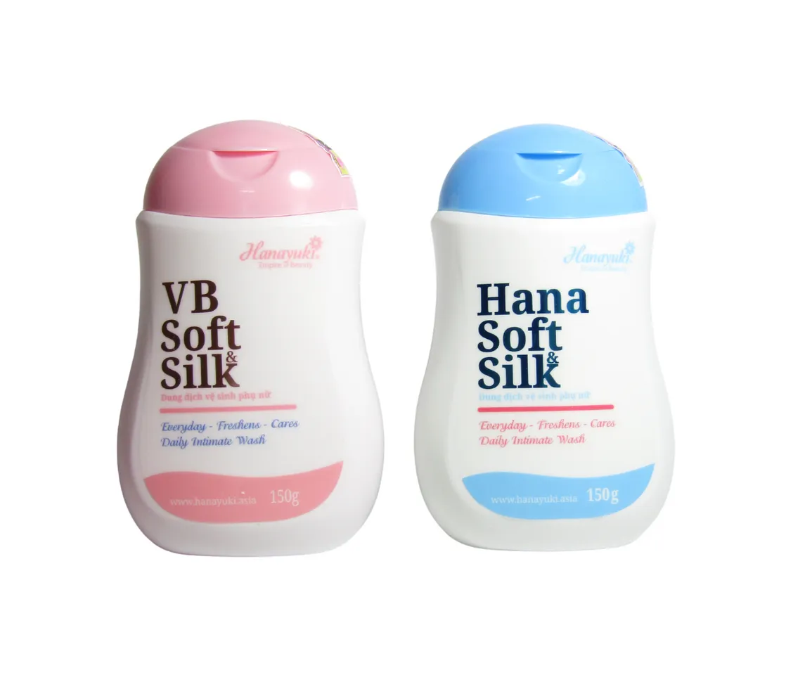 Dung dịch vệ sinh Hana Soft Silk Hanayuki 150 ml chính hãng, Màu xanh