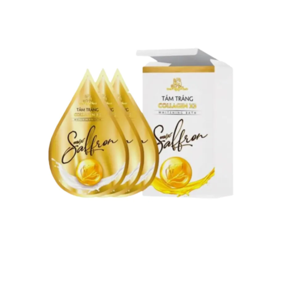 Tắm trắng Collagen X3 Luxury Mix Saffron Mỹ Phẩm Đông Anh Hộp 3 gói, 1 Hộp