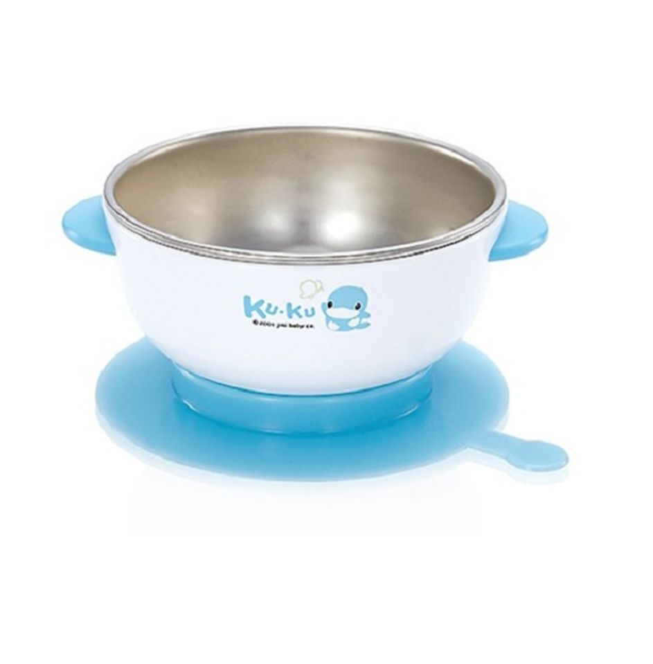 Chén ăn inox có đế dính Kuku Ku5464 xanh