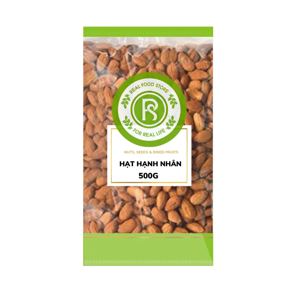 Hạt Hạnh Nhân Tươi Real Food (Raw Almonds)