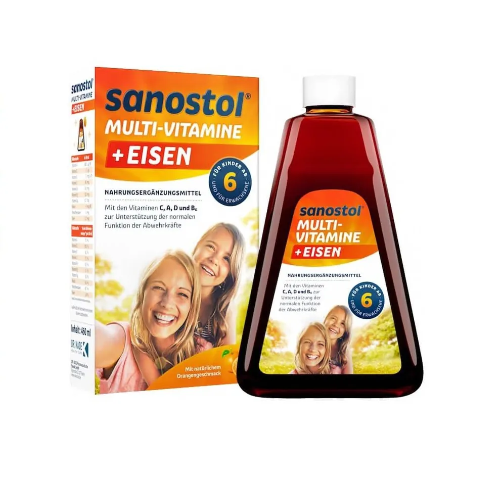 Vitamin tổng hợp và sắt Sanostol 6 Đức cho trẻ từ 6 tuổi chai 460ml
