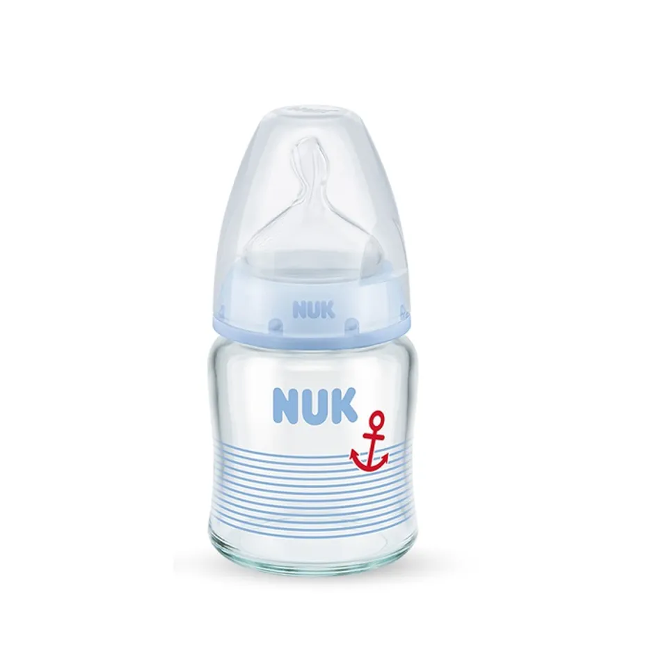 Bình sữa NUK thủy tinh 120ml ty Silicone S1-M
