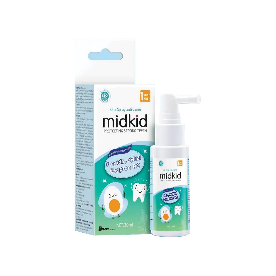 Xịt chống sâu răng Midkid cho bé giúp làm sạch và bảo vệ men răng