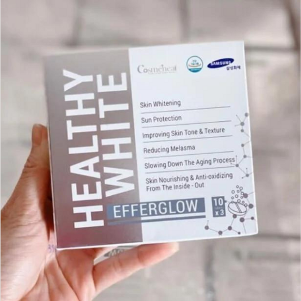 Viên sủi trắng da Cosmeheal Healthy White Efferglow Hàn Quốc - Hỗ trợ làm sáng da và tăng cường sức khỏe, hộp 30 viên