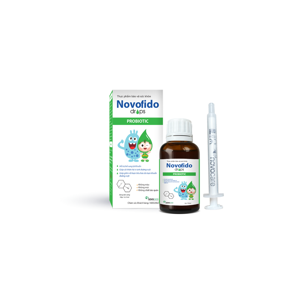 Men vi sinh Novofido bổ sung lợi khuẩn dạng giọt cho bé, 15ml