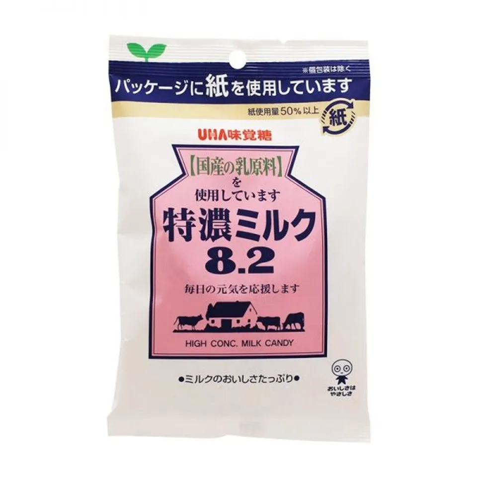 Kẹo sữa UHA Mikakuto Tokuno Milk 8.2 88g (12 x 6 gói), Kẹo Sữa Muối UHA 8.2 Tokuno 75G (gói);