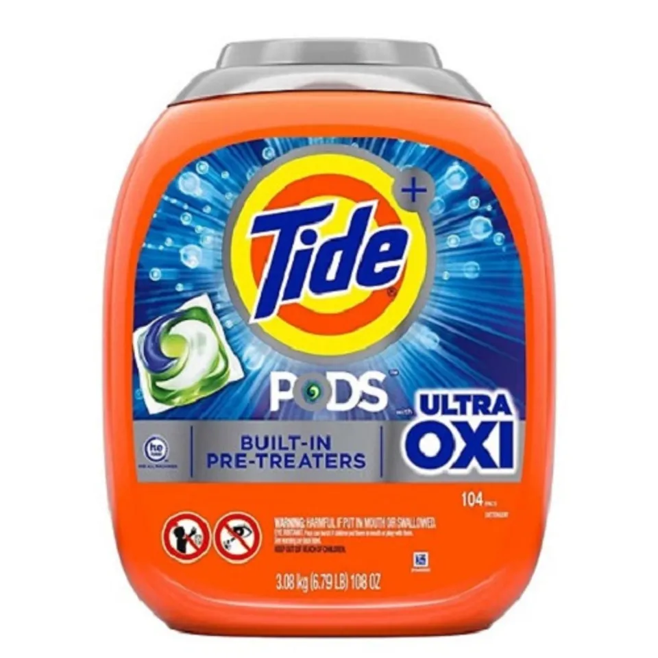 Viên giặt Tide Pods Ultra Oxi 104 viên (3.08kg) - Thùng Nhựa