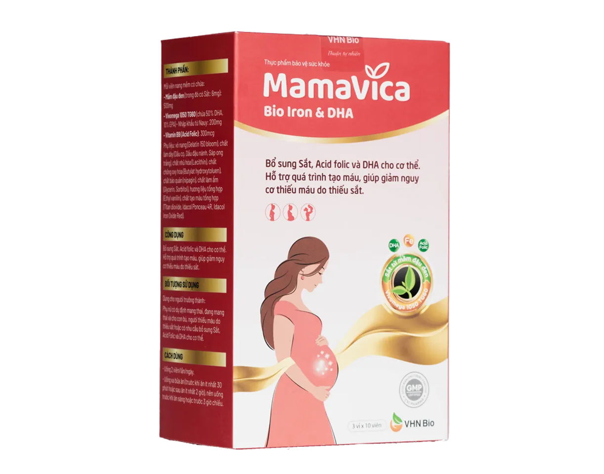 Mamavica Bio Iron & DHA - Bộ 3 dưỡng chất bà bầu