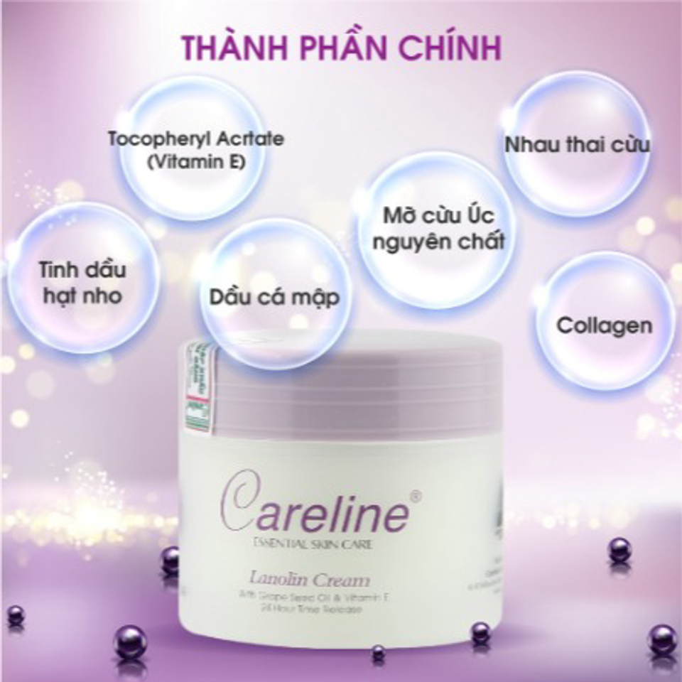 Kem Dưỡng Da Nhau Thai Cừu Careline Úc - Chống Nhăn, Trắng Sáng, 100ml, Dưỡng Ẩm, Phục Hồi Da Mịn Màng, Chăm Sóc Da Hằng Ngày