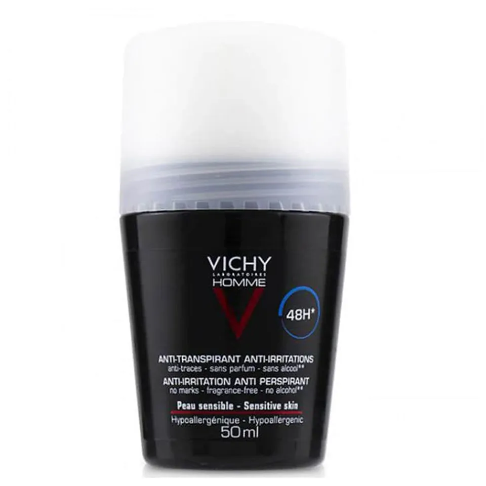 Lăn Khử Mùi Vichy Nam Homme Anti-Transpirant 48h 72h 50ml, Đen 48h