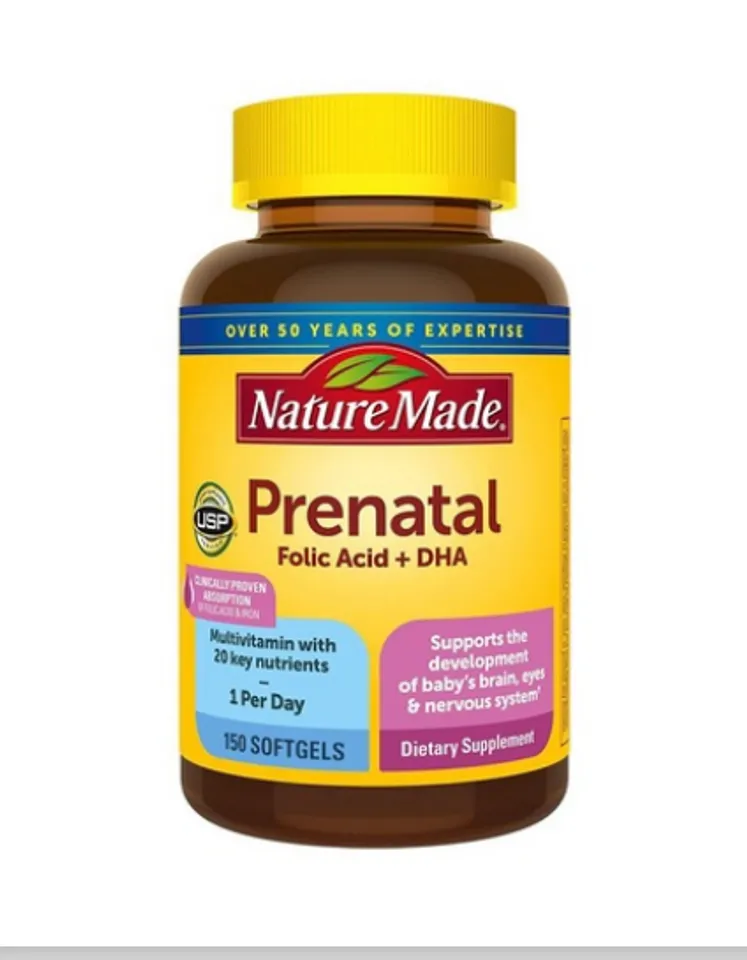 Vitamin Cho Bà Bầu Nature Made Prenatal Multi DHA 200mg - Hàng USA