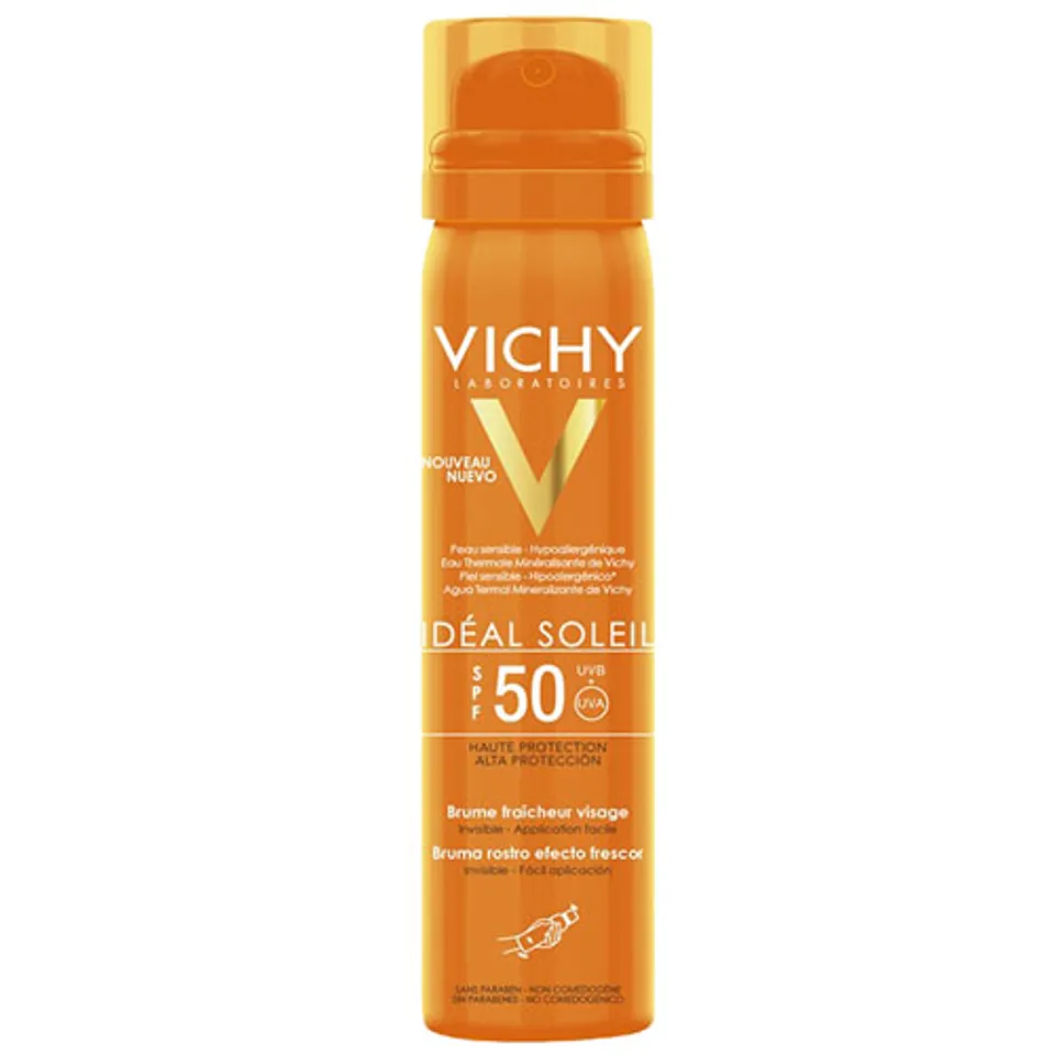 Vichy Xịt Khoáng Chống Nắng Da Dầu SPF 50 PA+++ Ideal Soleil 75ml