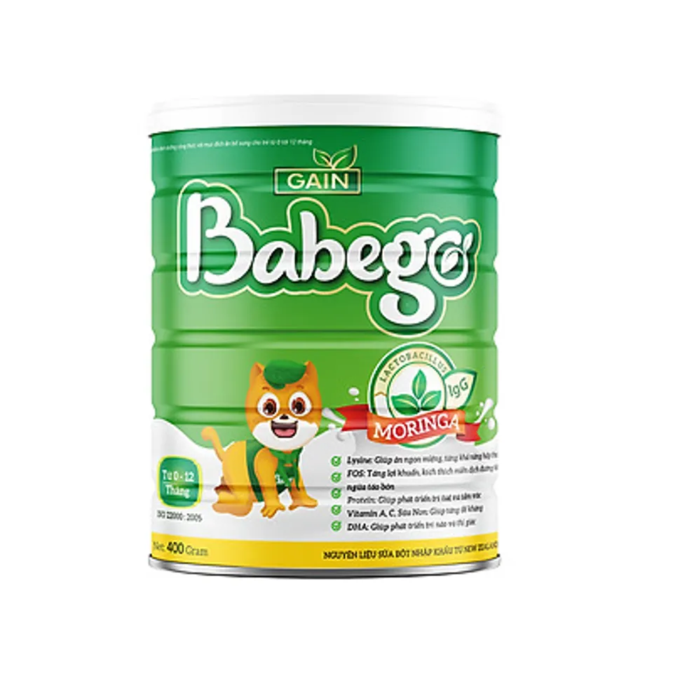 Babego Sữa Mát Giúp Cải Thiện Biếng Ăn Từ 12 - 36 tháng Hộp 400Gr, 1 Hộp