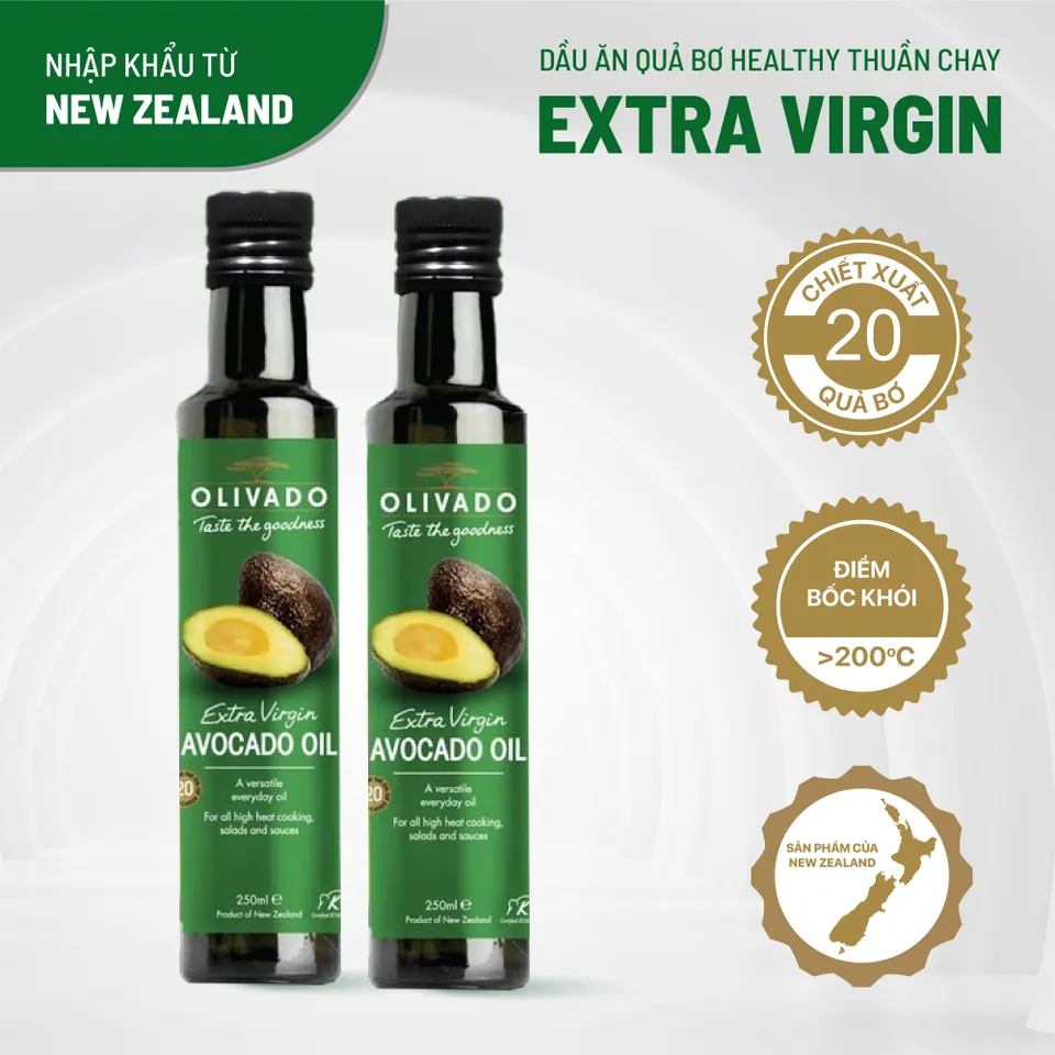 Set 2 chai Dầu bơ Nguyên Chất Extra Virgin New Zealand - Olivado
