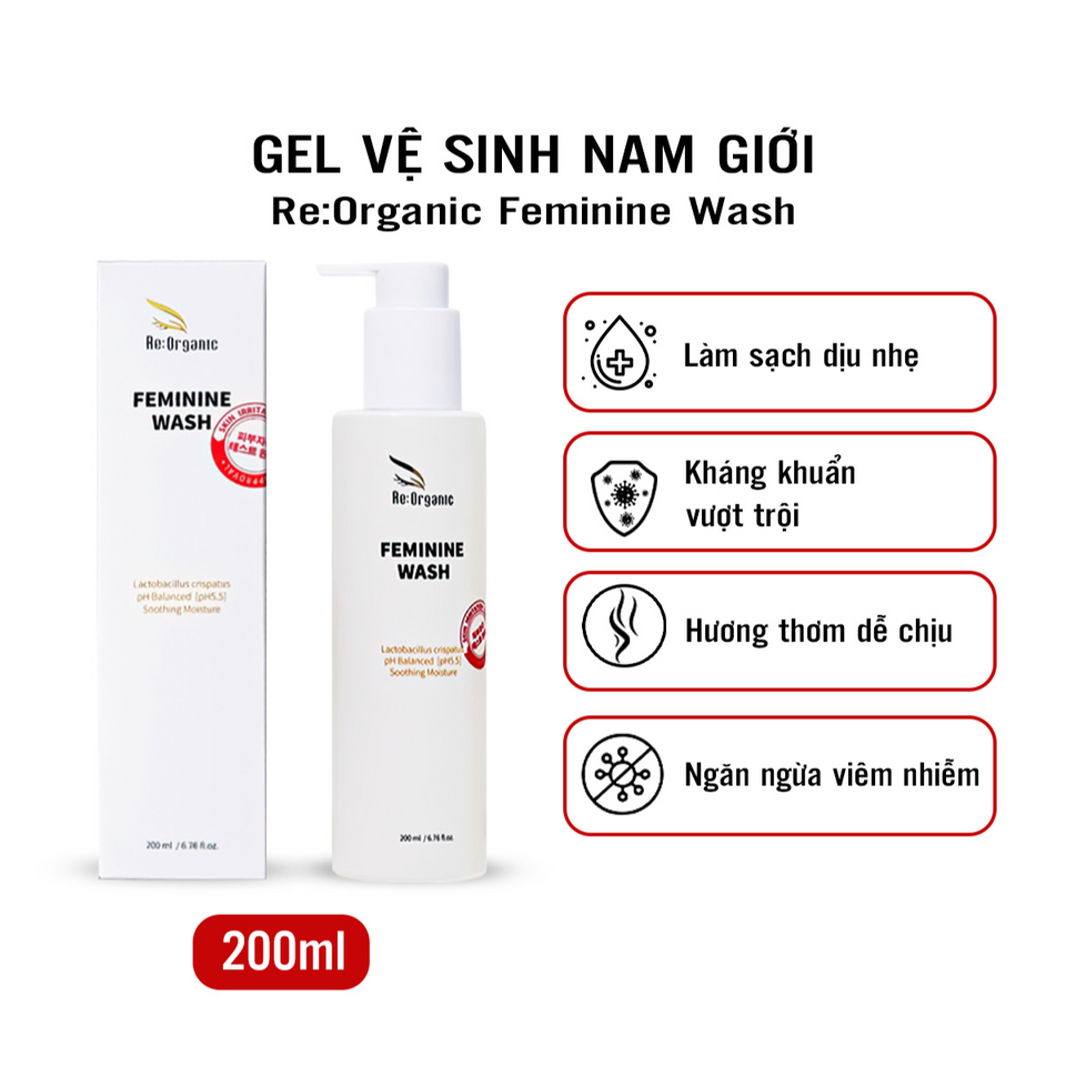 Gel vệ sinh phụ khoa cho Nam giới Re:Organic Feminine Wash