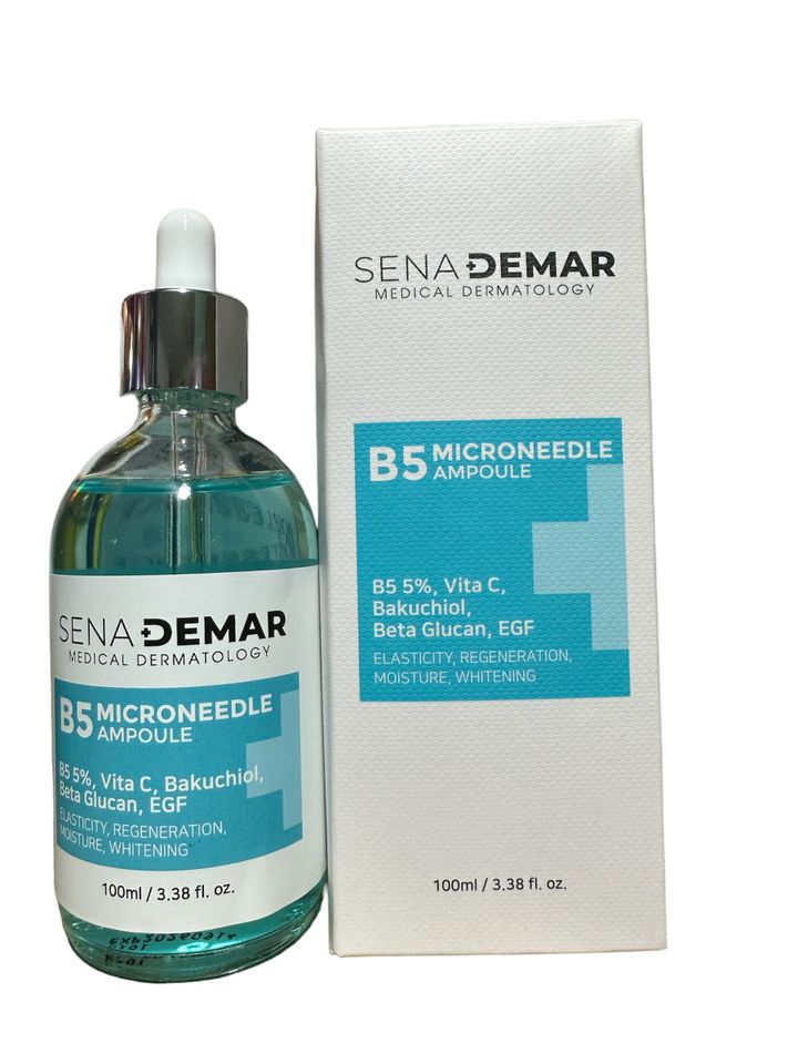 Serum Sena Demar B5 Microneedle Ampoule - Siêu phẩm phục hồi và tái tạo da 100ml từ Hàn Quốc, cấp ẩm, cải thiện nếp nhăn, làm sáng da