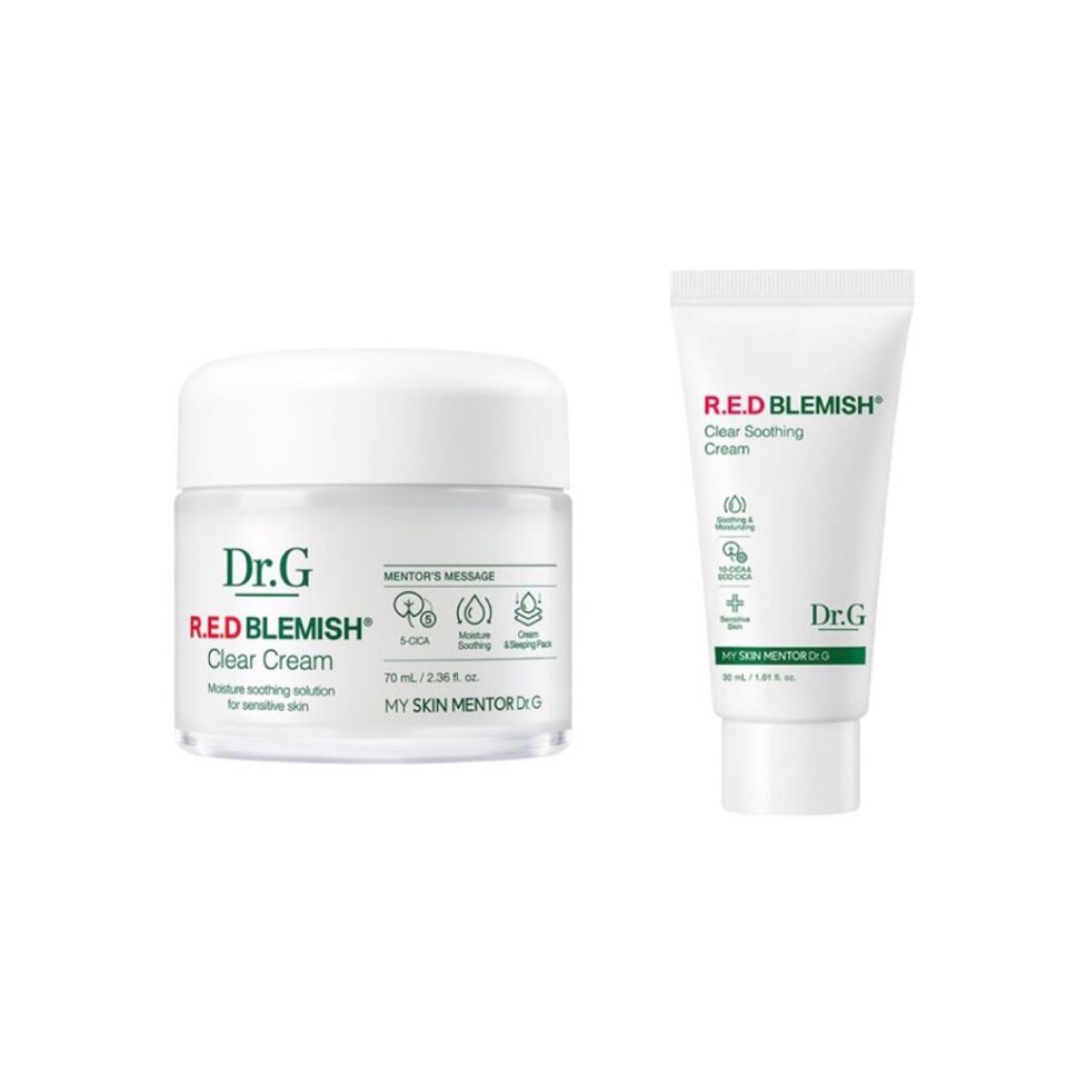 Kem Dưỡng Dr.G R.E.D Blemish Clear - Kem Làm Dịu Da Dầu Mụn Giúp Phục Hồi & Cung Cấp Độ Ẩm, Dung Tích 30ml & 70ml