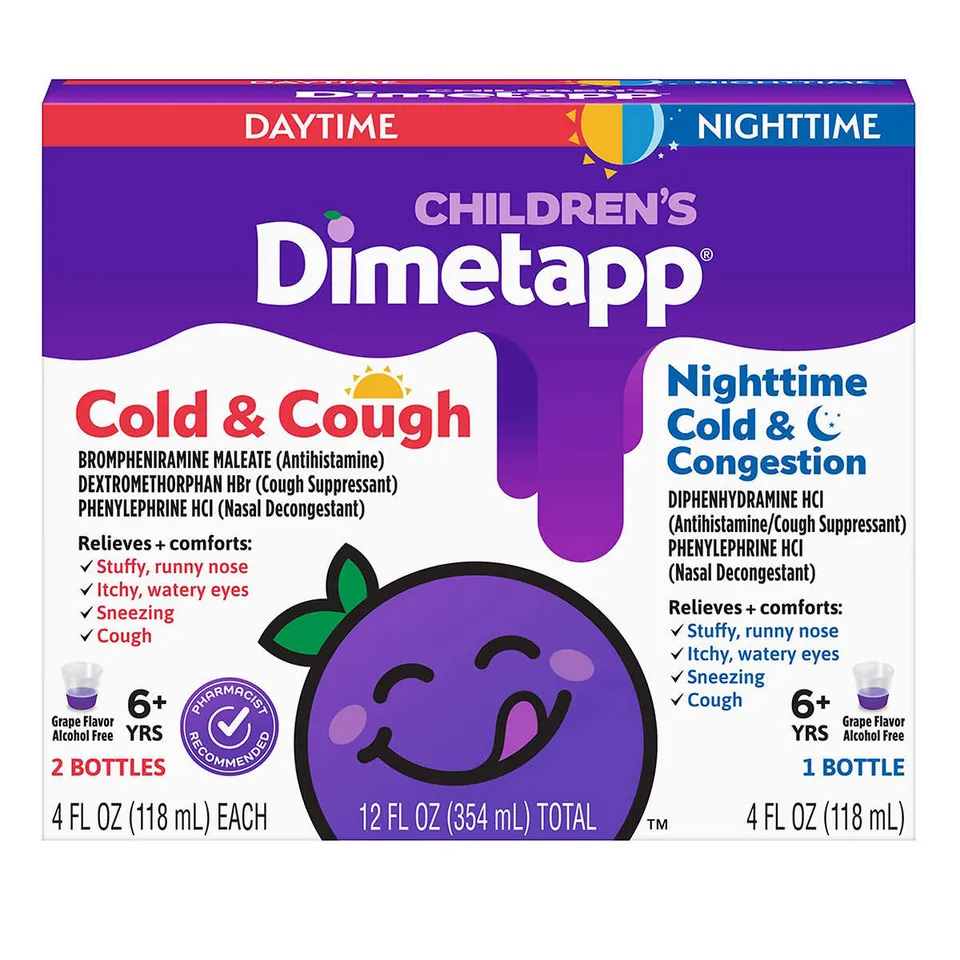 Siro giảm ho cảm cúm Children’s Dimetapp bé trên 6 tuổi 118ml 3 chai
